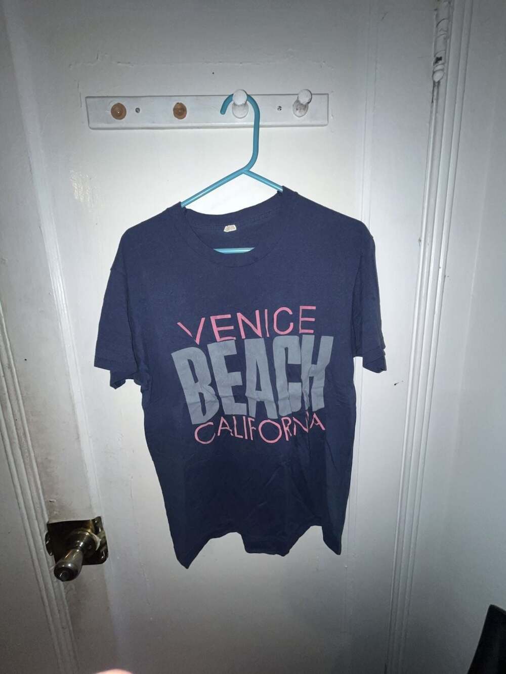 Vintage Venice Beach California Graphic T-Shirt Size L Blue Souvenir